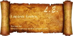 Lapina Endre névjegykártya